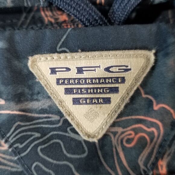 Columbia PFG Shorts Mens Large Blue Fish Print Performance Quick Dry Swim Trunks - Picture 13 of 16